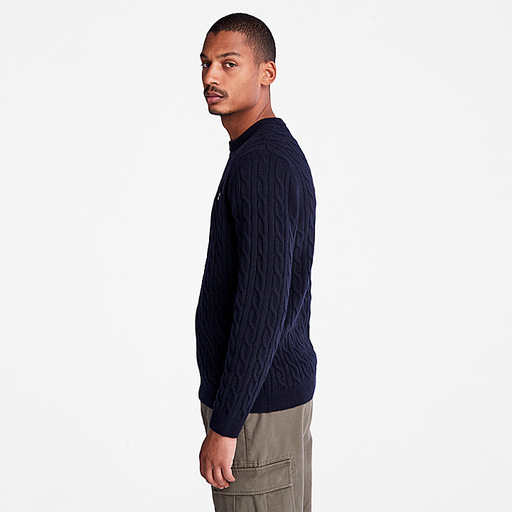 Phillips Brook Cable-knit Crew Jumper for Men in Navy