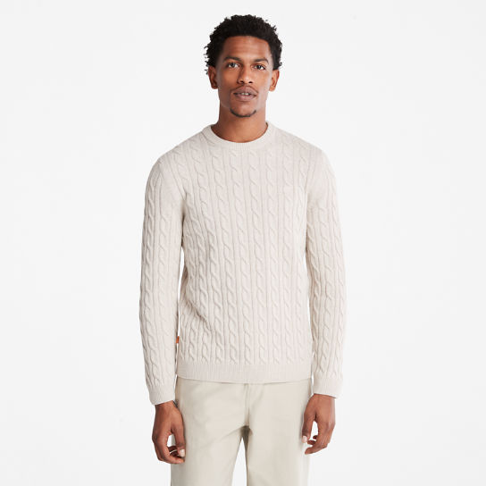 Phillips Brook Cable-knit Crew Jumper for Men in Beige | Timberland