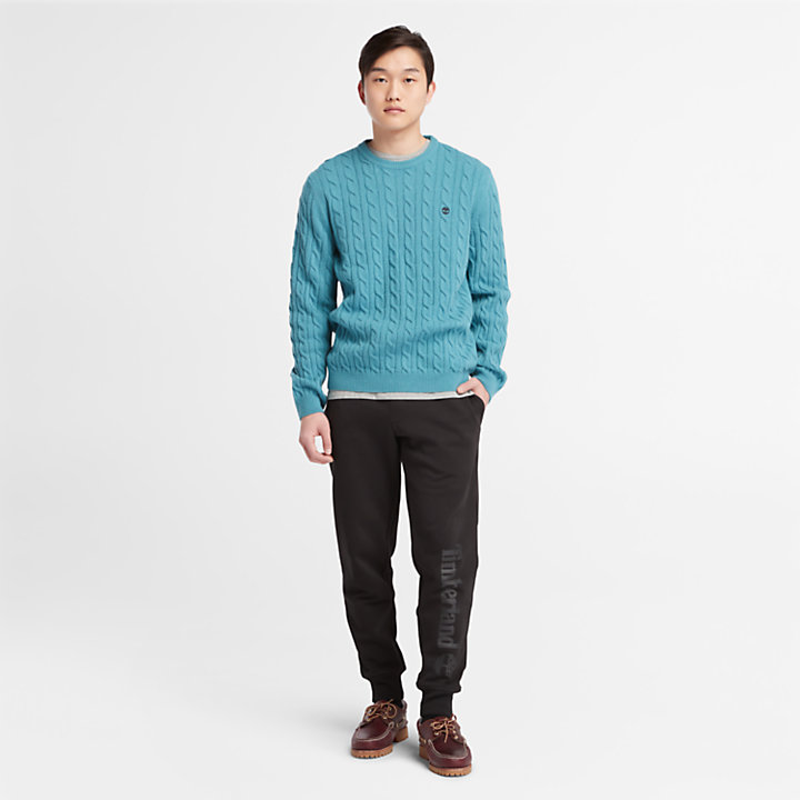 Phillips Brook Cable-knit Crew Jumper for Men in Blue-