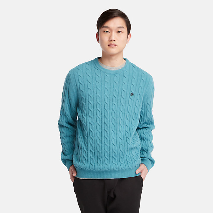 Phillips Brook Cable-knit Crew Jumper for Men in Blue-