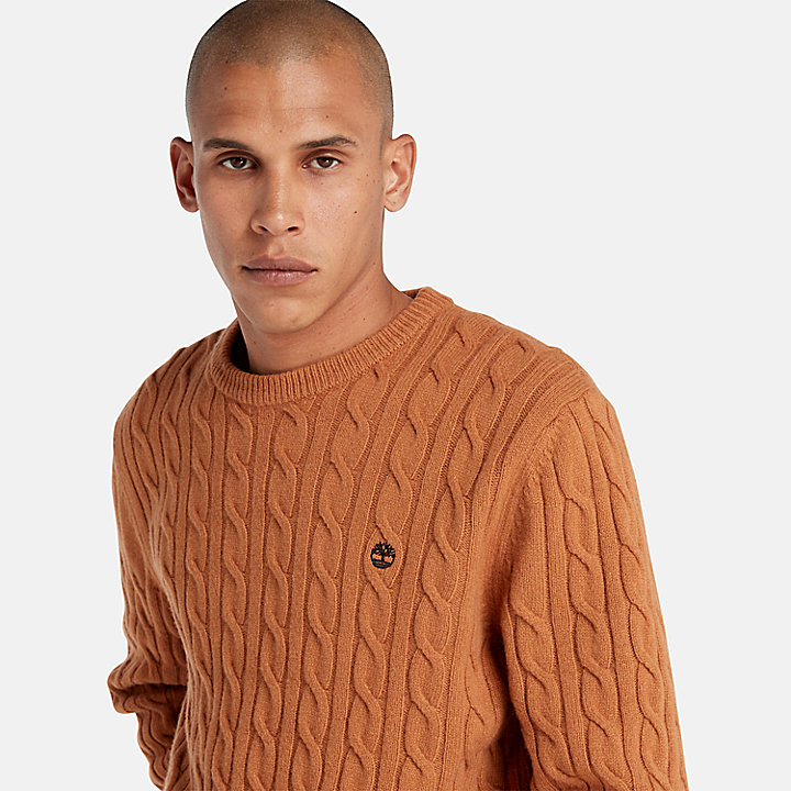Phillips Brook Cable-knit Crew Jumper for Men in Brown