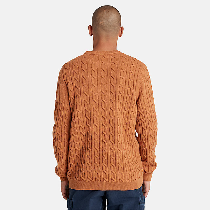 Phillips Brook Cable-knit Crew Jumper for Men in Brown