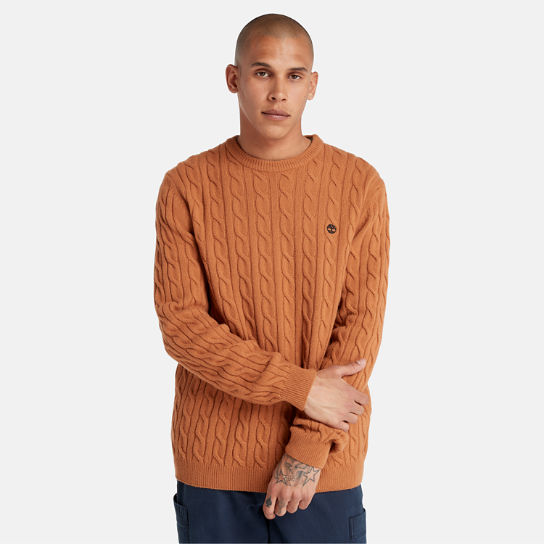 Phillips Brook Cable-knit Crew Jumper for Men in Brown | Timberland