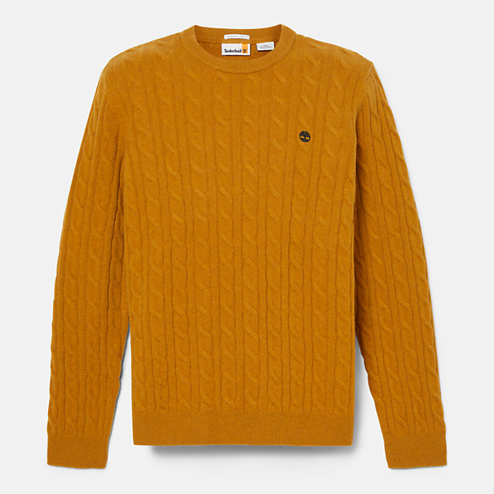 Phillips Brook Cable Sweater for Men in Yellow-