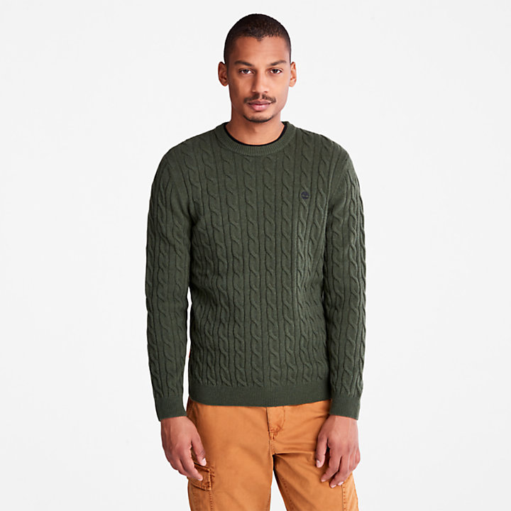 Phillips Brook Cable-knit Crew Jumper for Men in Green-