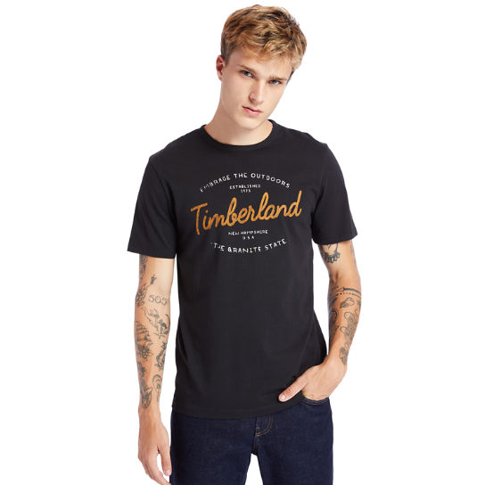 Kennebec River T-Shirt mit Handwriting Logo für Herren in Schwarz | Timberland