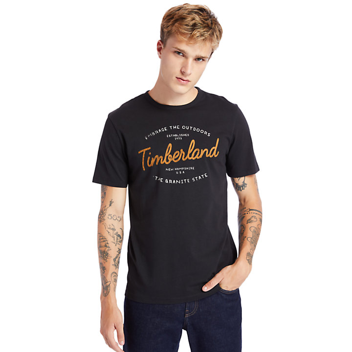 Kennebec River T-Shirt mit Handwriting Logo für Herren in Schwarz-