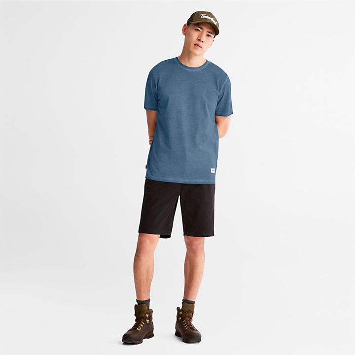 T-shirt Lamprey River teint en pièce pour homme en bleu marine-