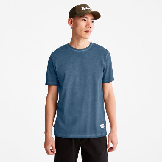 T-shirt da Uomo Lamprey River Garment-Dyed in blu marino | Timberland