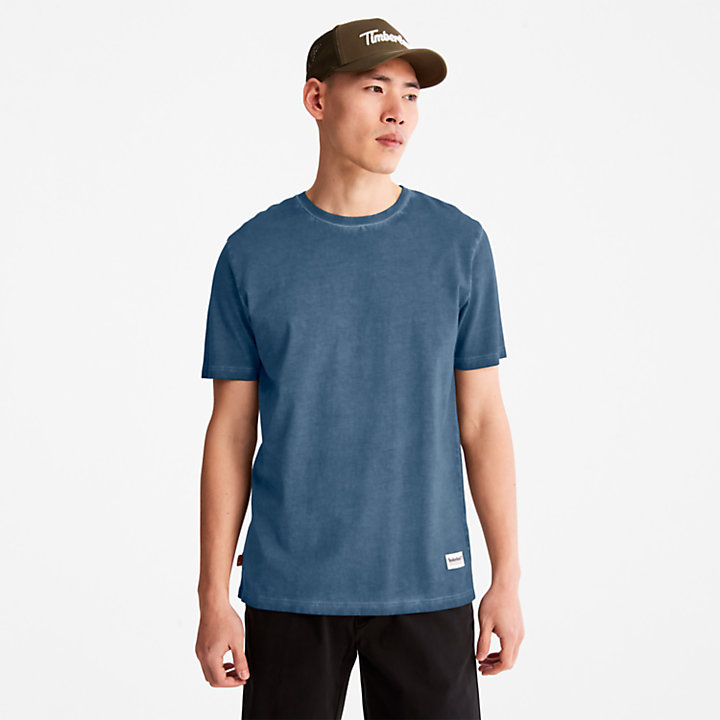 Lamprey River Garment-Dyed T-shirt voor heren in marineblauw-