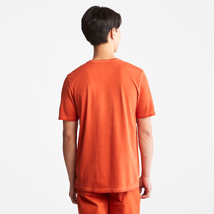 Lamprey River Garment-Dyed T-Shirt for Men in Orange-