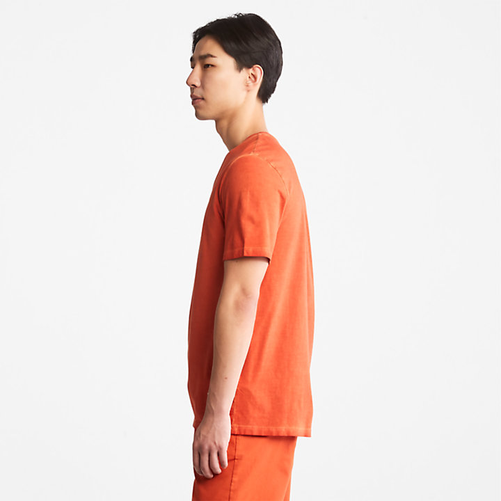 Lamprey River Garment-Dyed T-Shirt for Men in Orange-