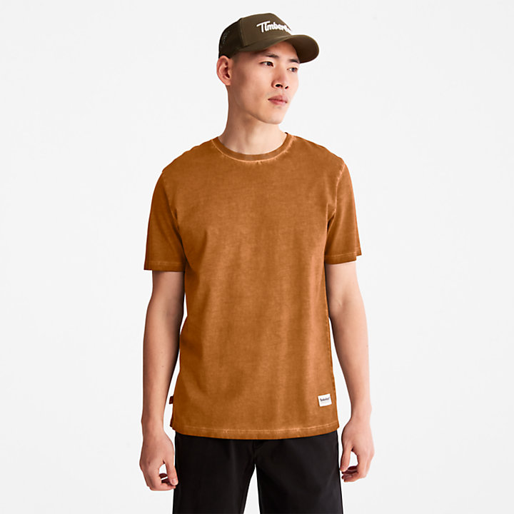 Lamprey River Garment-Dyed T-Shirt for Men in Brown-