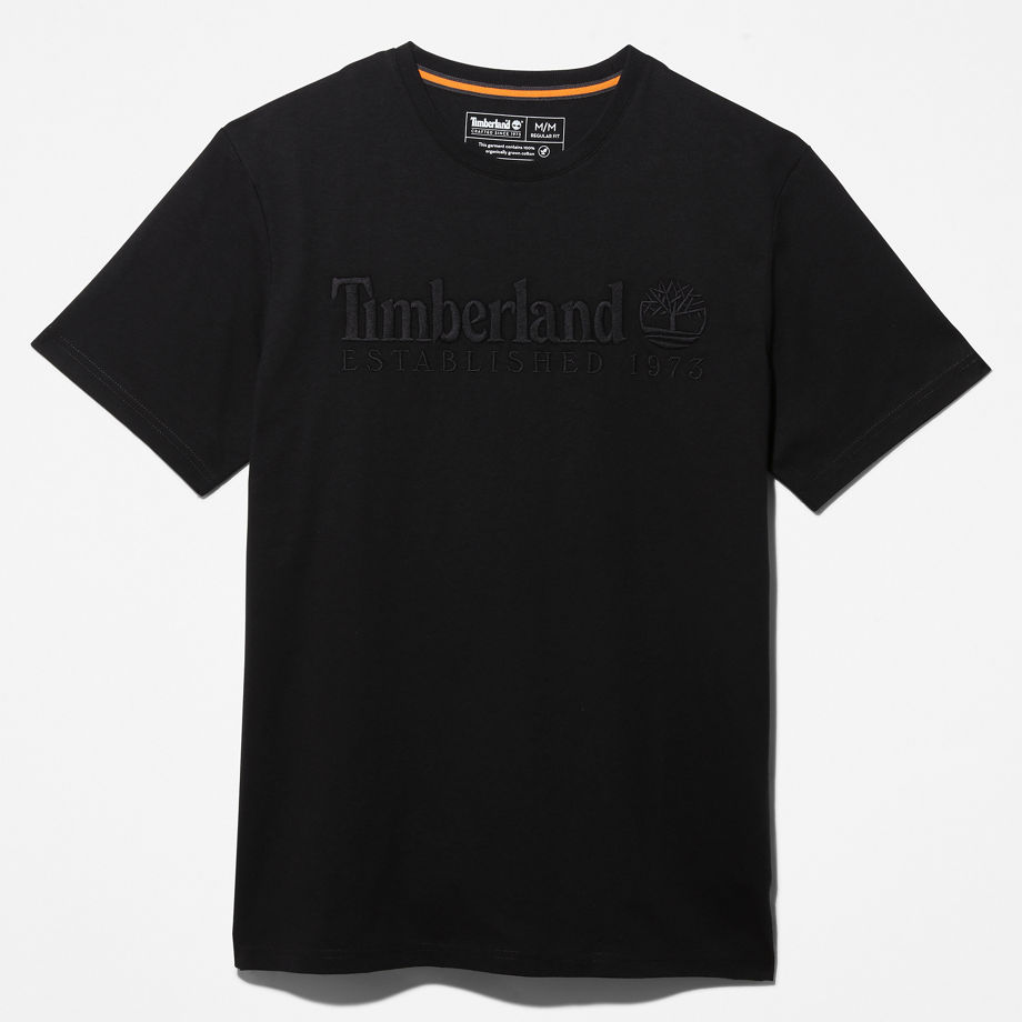 Timberland Outdoor Heritage Logo T-shirt For Men In Black Black