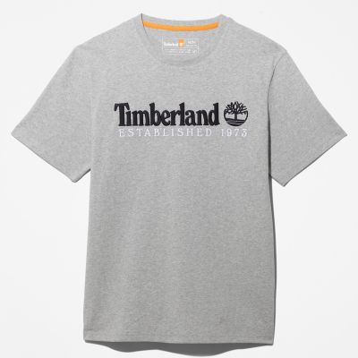T-shirt com Logótipo Linear Outdoor Heritage para Homem em cinzento | Timberland