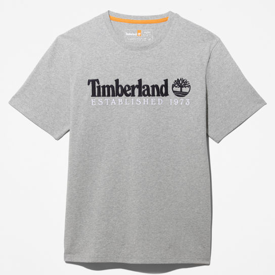 T-shirt da Uomo con Logo Lineare Outdoor Heritage in grigio | Timberland