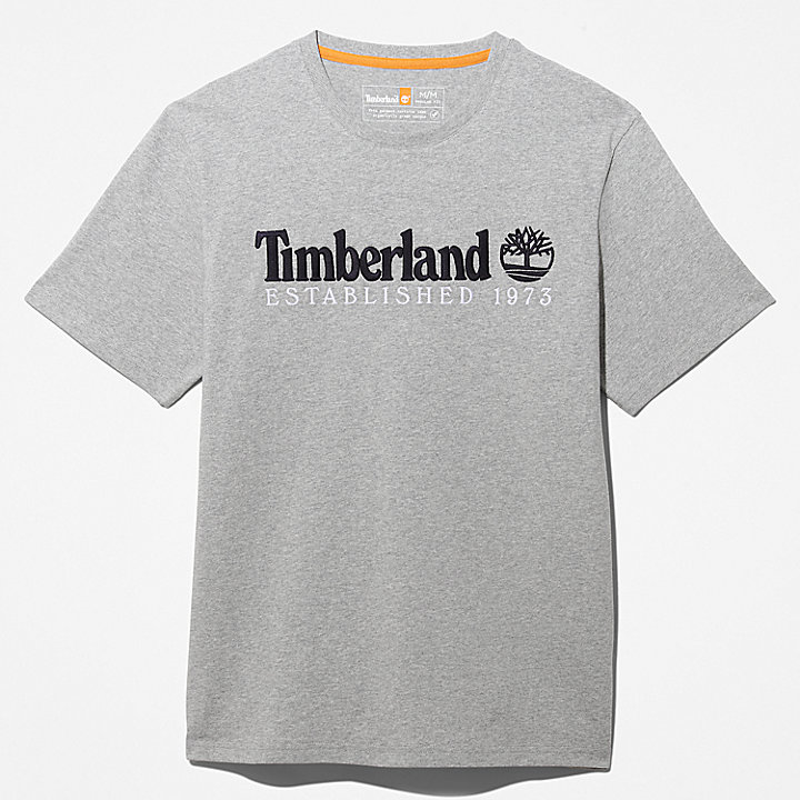 Outdoor Heritage Linear-Logo T-Shirt for Men in Grey