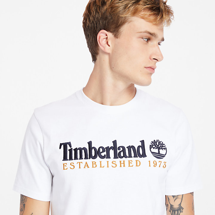T-shirt à logo linéaire Outdoor Heritage pour homme en blanc-