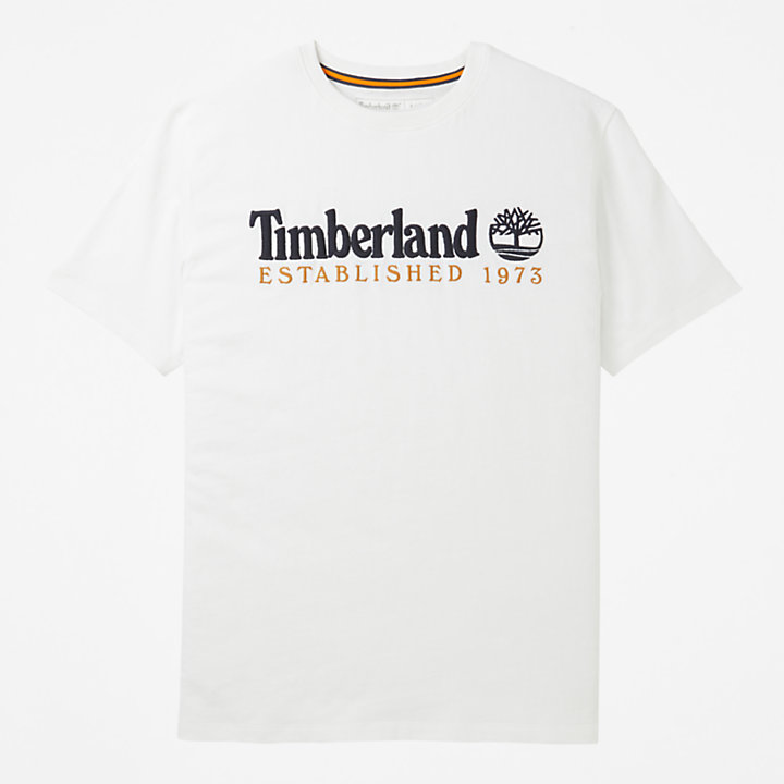 T-shirt da Uomo con Logo Lineare Outdoor Heritage in bianco-