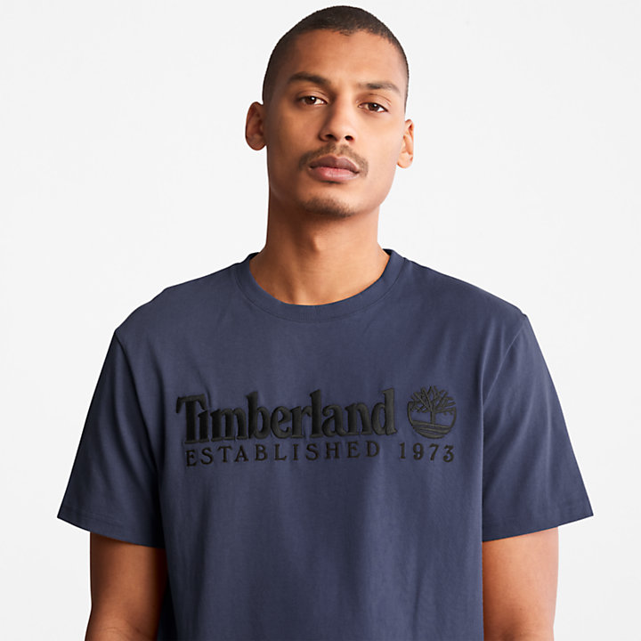 T-shirt con Logo Heritage Outdoor da Uomo in blu marino-