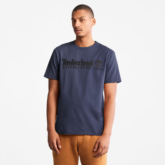 T-shirt com Logótipo Outdoor Heritage para Homem em azul-marinho | Timberland