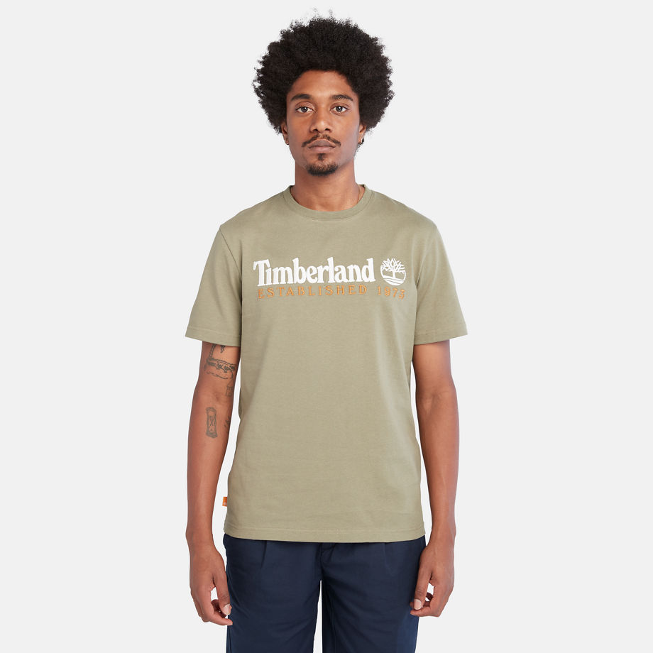 Timberland Outdoor Heritage Logo T-shirt For Men In Green Green, Size S