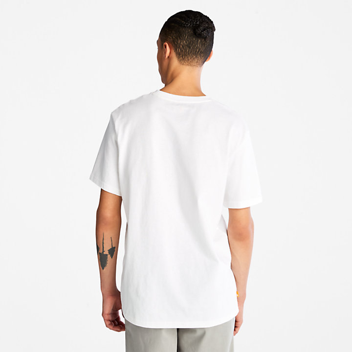 T-shirt da Uomo con Logo Lineare Outdoor Heritage in bianco-