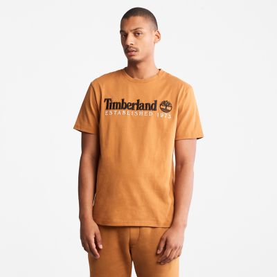 Timberland Outdoor Heritage Logo T-shirt Voor Heren In Oranje Oranje