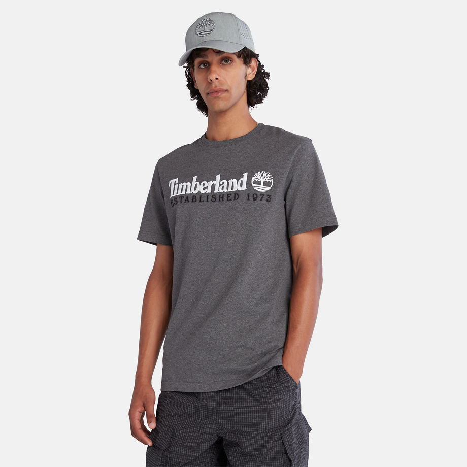 Timberland Outdoor Heritage Logo T-shirt For Men In Dark Grey Dark Grey, Size L