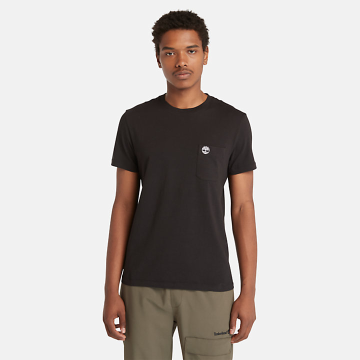 T-shirt à poche unique Dunstan River pour homme en noir-