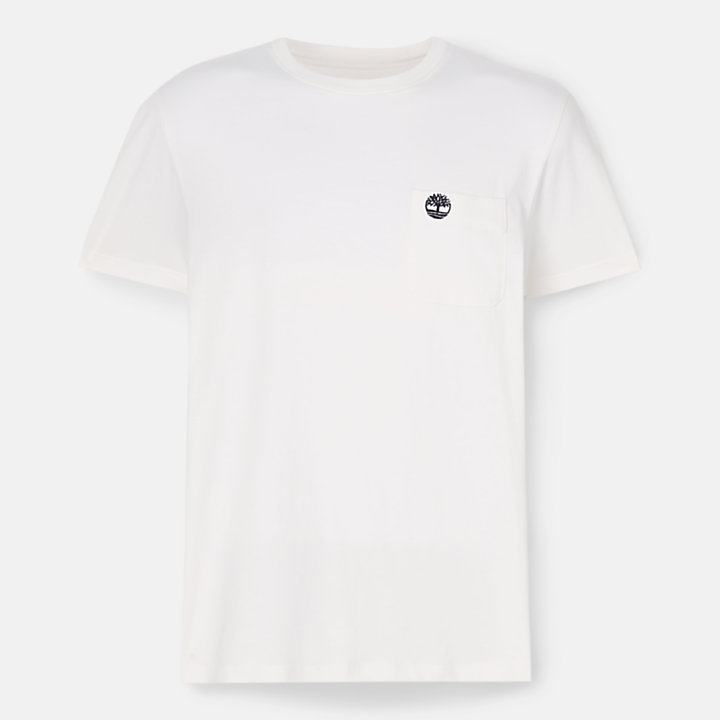 Dunstan River Pocket T-shirt voor heren in wit-