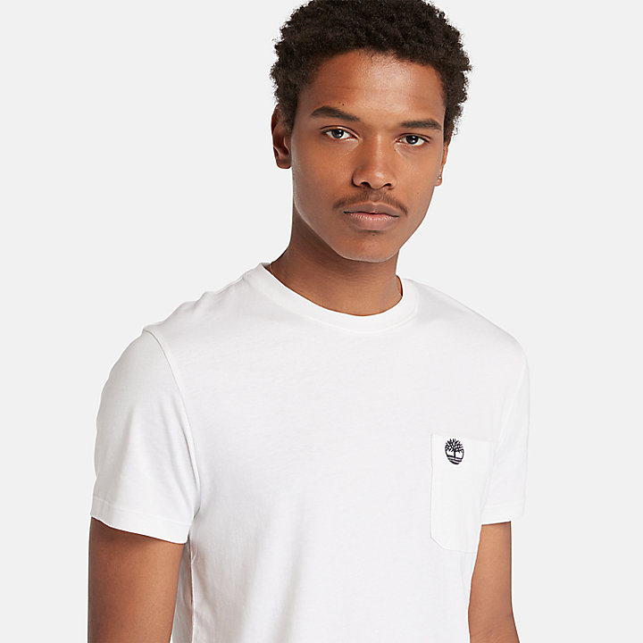 Camiseta con bolsillo Dunstan River para hombre en blanco