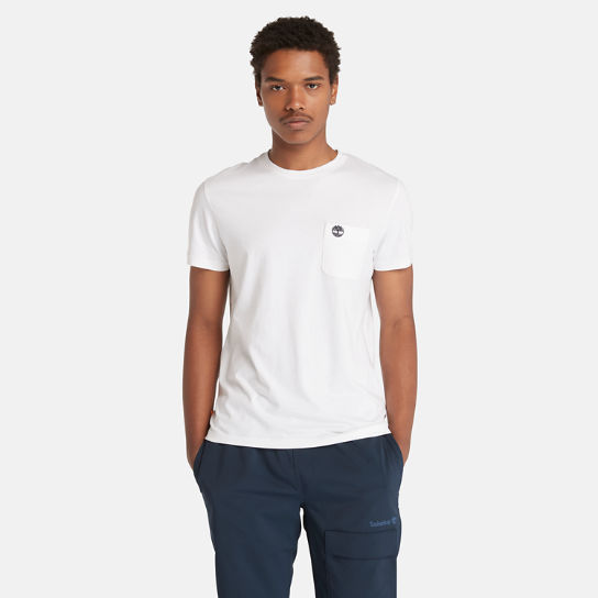 T-shirt con Tasca Dunstan River da Uomo in bianco | Timberland