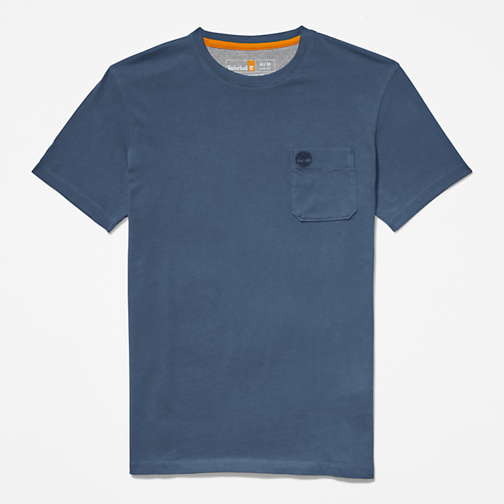 Dunstan River T-Shirt mit einer Tasche für Herren in Blau-