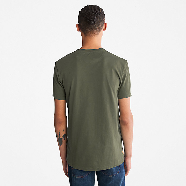 Dunstan River T-Shirt mit einer Tasche für Herren in dunkelgrün