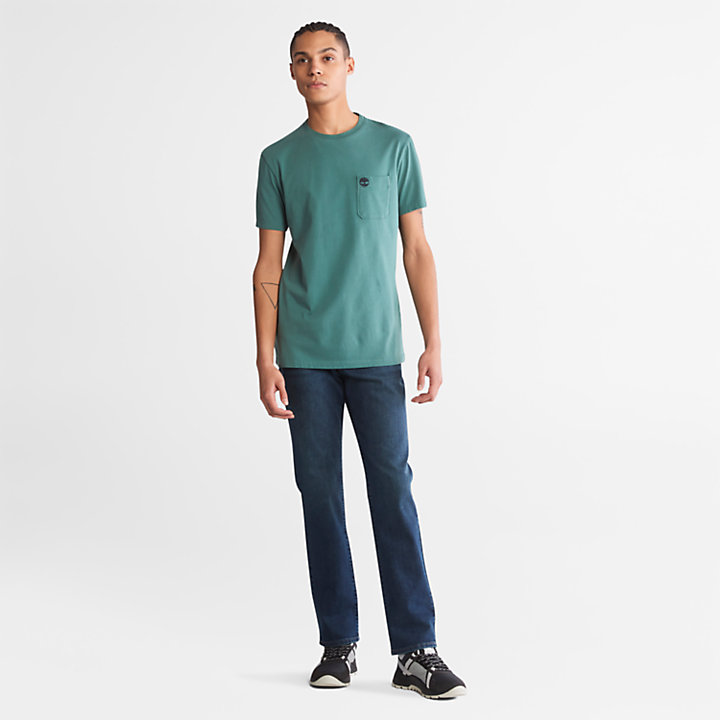Dunstan River T-Shirt mit einer Tasche für Herren in Grün-