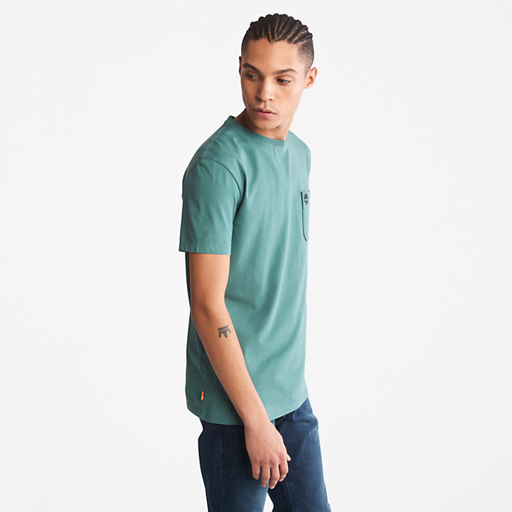 T-shirt à une poche Dunstan River pour homme en vert-