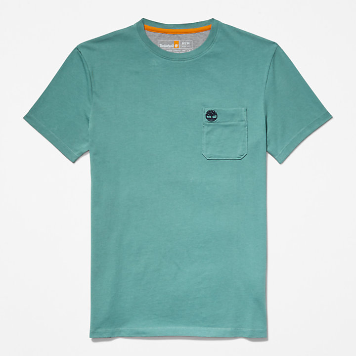 T-shirt da Uomo a Tasca Singola Dunstan River in verde-