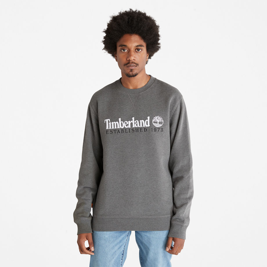 Timberland Heritage Est. 1973 Crew Sweatshirt For Men In Dark Grey Dark Grey