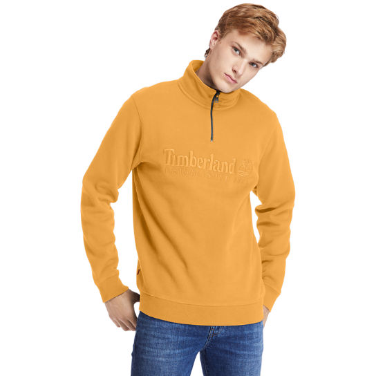 Sweat-shirt Outdoor Heritage à col zippé pour homme en orange | Timberland