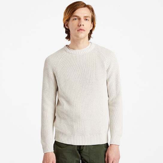 Pull à col rond Beards Brook pour homme en blanc | Timberland