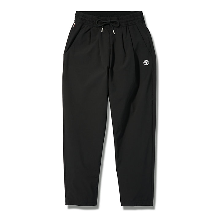 Water-repellent Tapered Trousers for Women in Black-