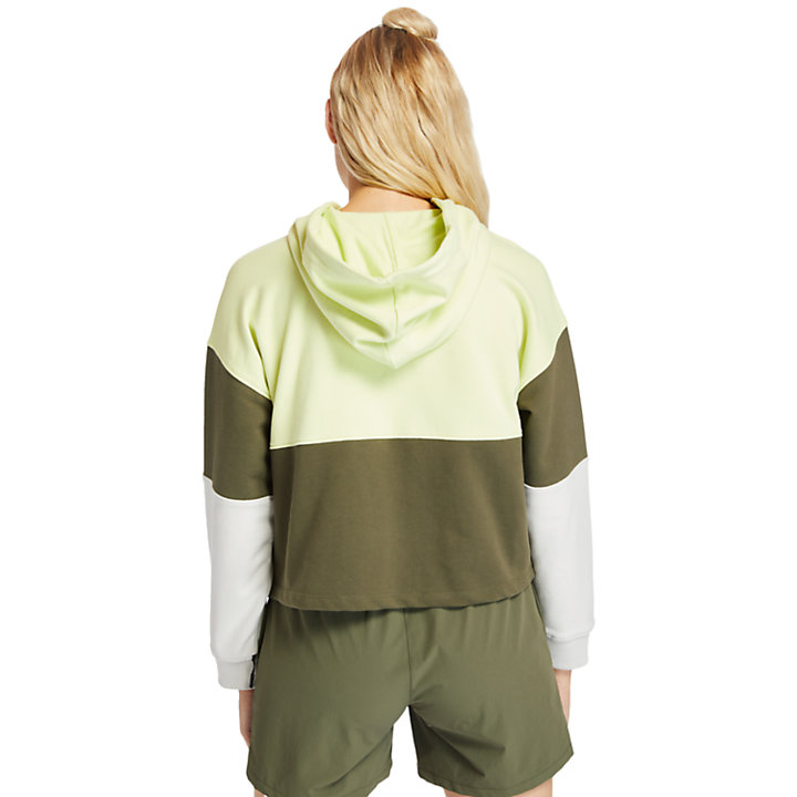 Colourblock Hoodie for Women in Light Green-