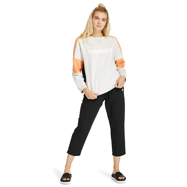 Colour-block Sweatshirt for Women in White-