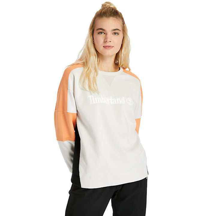 Colour-block Sweatshirt for Women in White-