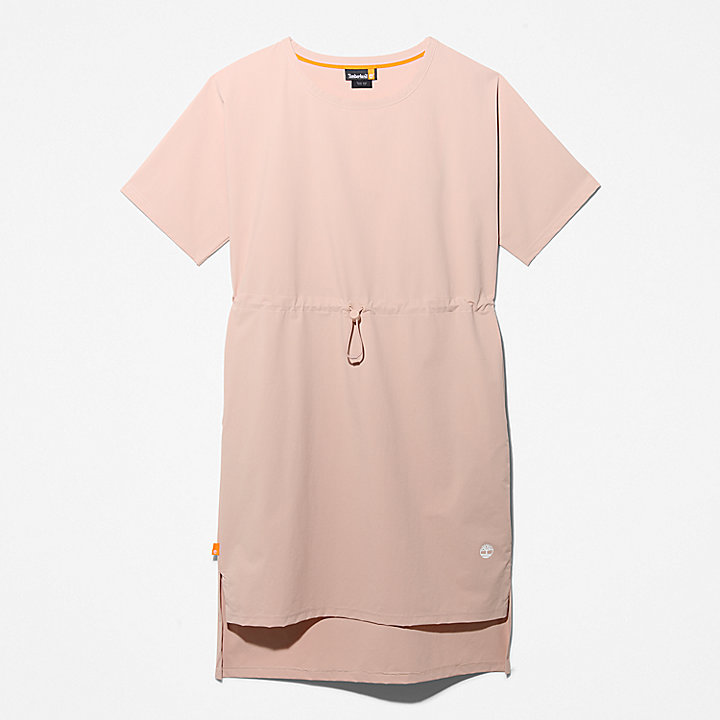 Drawstring T-Shirt Dress for Women in Light Pink