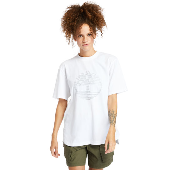 Übergroßes T-Shirt mit reflektierendem Logo für Damen in Weiß | Timberland