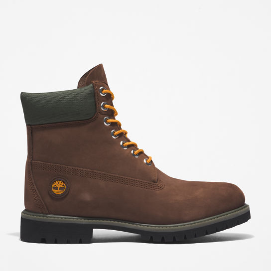 Timberland Premium® 6 Inch Boot for Men in Dark Brown/Orange | Timberland
