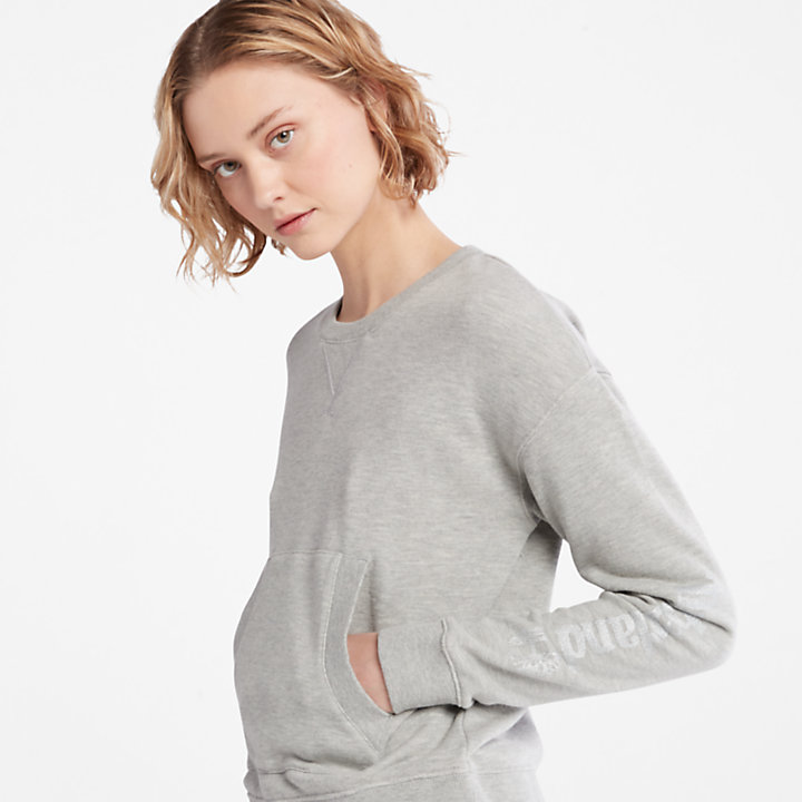 Sweatshirt mit Beuteltasche für Damen in Grau-