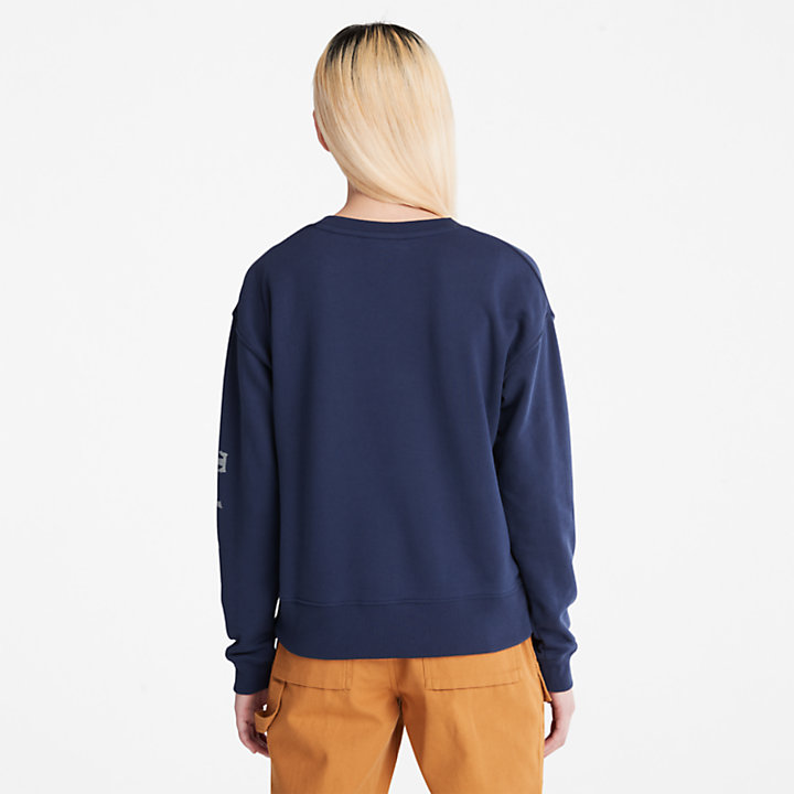 Sweatshirt mit Beuteltasche für Damen in Navyblau-